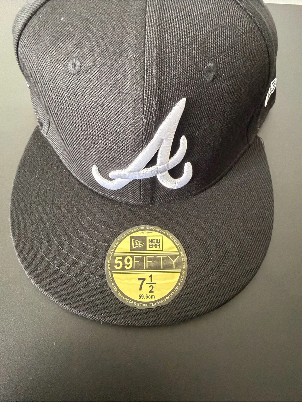 New Era Black Cap with White Script and Green Street Sign Patch